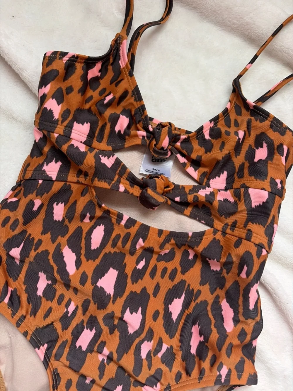 Animal print one piece swimsuit